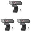 Mealoodiousmusea 3 set di webcam per computer con messa a fuoco automatica HD USB online regolabile per PC con microfono cablato di ricambio webcam esterna videocamera nera 4K