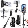 NNBWLMAEE 4-in-1 Multifunctional 360° Rotation Magnetic Selfie Stick, 2025 New Mini Selfie Stick Tripod with Wireless Remote Control, Portable Retractable Phone Travel Stand for Phone Android All Series (2PCS)