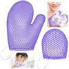 AIGOUT Set esfoliante a nido d'ape, per viso e corpo a nido d'ape, include guanto esfoliante a nido d'ape per doccia corpo, spugna esfoliante per viso, asciugatura rapida (viola)