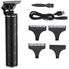 SiMbae Nero,Tagliatrice da uomo professionale da uomo barba rasoio t tipo cordless USB elettrico impermeabile strumento di parrucchieri full metal body holiday regalo