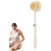 Nubamzy Spazzola da bagno con manico lungo per doccia, spazzola da doccia a doppio lato con setole morbide e rigide | Spazzola curva con manico lungo setole morbide e rigide per bagno cutaneo, setole