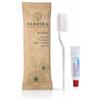 Generico Kit Spazzolino da denti con 3 gr Dentifricio HERBERA Imballato in Sacchetto di Carta Scatola Totale 50 Unità linea cortesia hotel e b&B