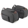 Kappa Coppia di borse laterali Borsa laterale per MOTO SCOOTER morbide ST105 DA 17LT Nero Struttura rinforzata con Polypropylen Board CON Maniglia per trasporto a mano