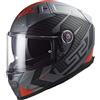 LS2, Casco Moto Integrale VECTOR II SPLITTER Matt Titanium Red, M
