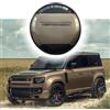 Wusecssy Gondwana Stone Copertura per ruota di scorta adatta per Land Rover Defender 110 90 130 2020-2026 ABS (pietra Gondwana+nero lucido+lettera nera)