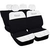 Auto Accessori Lupex Coprisedili Auto Compatibili con Cinquecento 500, Made in Italy, tessuto poliestere, Bianco - Nero Modello 2
