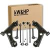 kW&HP KIT 8 PEZZI BRACCETTI BIELLETTE TIRANTI E TESTINE STERZO DX/SX PER GRANDE PUNTO, PUNTO EVO, LINEA, QUBO