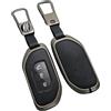 ontto Custodia per chiave auto in pelle, cover per chiavi adatta per Dongfeng Forthing Friday EV/T5 HEV/Evo a 3 tasti, protezione custodia portachiavi con portachiavi, cover per chiavi, Nero