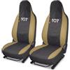 Auto Accessori Lupex Coprisedili Compatibili per 107 2005 al 2014 | Coppia Anteriore, Nero Beige, Made In Italy, Copri poggiatesta anteriori integrato, Policotone