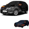 generico Telo copriauto esterni Compatibile con Nissan Qashqai 2007-2026,antivento,antipioggia,antineve,antisole impermeabile,protezione per tutte le stagioni (black orange)