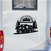 Pimastickerslab Kit 1 Adesivo stickers per camper DORMIRE IN CAMPER NATURA FORTESTA -caravan roulotte- accessori decal scegli colore cod.1824 (070 NERO, cm 40 x 30)
