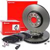 BREMBO Set di freni Coated Disc Line per asse anteriore, inclusi dischi freno anteriori Ø 312 mm ventilati e pastiglie freno anteriori