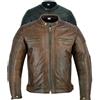 Texpeed Giacca da moto in pelle da uomo con protezioni - Motociclista giubbotto da touring/turismo con vera protezione Biker CE armor (EN 1621-1) - Inverno invernale o estate Marrone - 6XL
