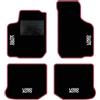 QUEMAR Tappetini Auto per Golf IV 1997-2006, Bordo Fucsia, 4 Ricami | Kit Tappeti Moquette e Gomma su Misura / Set 2 Anteriori + 2 Posteriori / Ricami e Colori Personalizzati / Antiscivolo