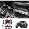 LUWU Compatibile con Ford Ranger T9 2023 2024 2025 Raptor Wildtrak XLT tappetini in gomma per console centrale, tappetini antiscivolo in gomma per bracciolo Ranger T9 accessori (rosso)