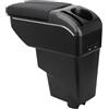 ZENVI Braccioli Compatible with Citroën C3 Braccioli 2014-2016 Console Centrale Organizer Immagazzinaggio Scatola Stile Doppia Porta Utilizzabile Per Autisti Supporto Gomito(Stile Nero)