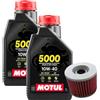 Motul Kit Tagliando moto 2 litri olio Motul 5000 10W40 + filtro 401