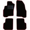 QUEMAR Tappetini Auto compatibili con Alfa Romeo Mito dal 2008 / Kit Tappeti in Moquette e Gomma su Misura (Set 2 Anteriori + 2 Posteriori) / Ricami e Colori Personalizzati (Bordo Rosso, 0 Ricami)