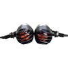 BANGHA Frecce Moto Retro Motorcycle Turn Signal Light Bullet Black Black Grid Brake Light Blinkrs Segnale GLASTAMENTO Frecce Led Moto (Color : 2pcs)