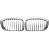 CKryzillix Griglia Paraurti Anteriore,Griglia Radiatore Griglia anteriore cromata in argento Uso adatto per cofano, 2 pezzi, per BMW E46 M3 Serie 3