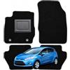 OFFICINE MILANO IL TUO STILE IN AUTO. 4 Tappetini in Moquette con Bottoni TONDI per Ford Fiesta Compatibile con Modelli dal 2008 al 2017, Fondo Antiscivolo con Battitacco in PVC - Alta Qualità - Made in Italy - OFFICINE MILANO