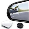 CUNCUI 2 specchietti per Angolo cieco a Forma di ventaglio, specchietti per Angolo cieco in Vetro HD Regolabili a 360 Gradi, specchietto retrovisore Convesso Senza Cornice
