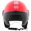 BHR Casco Demi-Jet, Casco Scooter 835 SPECIAL, BHR Red, M | Omologato ECE 22.06, Visiera a Occhiale Antigraffio, Sgancio Micrometrico e Guanciali Removibili, Uomo e Donna