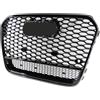 Mptuned Griglia frontale per reni, stile RS6, compatibile con Audi A6 C7 2011 - 2015, design a griglia a nido d'ape, colore nero lucido, look sportivo