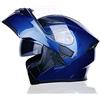 BCBKD Casco Apribile Modulare Con Doppia Visiera, Integrale Omologato DOT/ECE Per Moto - Per Uomini E Donne Adulti - Blue, L