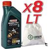 LUBRIALPHA Olio motore 5w30 auto benzina lubrificante Castrol Magnatec 5w-30 A5 con Portachiavi Cavatappi conf. 8x1lt
