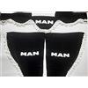 VNVIS Set di 3 tende decorative in peluche con pompon bianchi per camion Man TGX TGA TGM (nero)