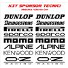 CMR Design Co Adesivi Auto Kit Sponsor Tecnici Tuning Universali NERO OPACO Per Tutte Le Auto
