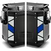 BLACK DOVES GRAPHICS Rifrangenti Adesivi bicolori compatibili con Valigie Laterali GIVI TREKKER OUTBACK 48 37 ltr Motorrad (Bianco-Blu)