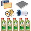 Cormar KIT TAGLIANDO COMPLETO FILTRI + OLIO CASTROL 5W30 COMPATIBILE CON AUDI Q2 1.6 TDI 85KW 116CV DAL 2016 -