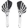 LLWQuanZSS JaneShop Teschio universale in lega di alluminio Skeleton Specchietto retrovisore per Intruder Volusia/Yamaha/Shadow