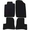 J&J AUTOMOTIVE Tappetini in Tessuto per Peugeot 206/206+ 1998-2012, Set da 4 Pezzi Anteriori e Posteriori, di Velluto su Misura, Antiscivolo, Colore Nero