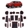 Ruiya Compatibile con Suzuki Vitara Hybrid 2016-2024 2025 (Automatico) Tappetini Antiscivolo, Auto PVC Tappetini in Gomma Tappetino Bracciolo Antiscivolo Interno Tappetini Vitara Accessori Rosso
