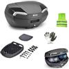CLICK&GO COMPATIBILE CON GARELLI MOSQUITO 125 BAULETTO PER MOTO SCOOTER VALIGIA E46NT TECH RIVIERA 46 LITRI TOP CASE BAULE CON PIASTRA E KIT UNIVERSALE PER PORTAPACCHI POSTERIORE