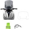 MOTO SPORT MONDO COMPATIBILE CON PIAGGIO BEVERLY 300 HPE anno 2023 CUPOLINO BASSO PARABREZZA ISOTTA SC4199 PER SCOOTER SPOILER FUMÈ SCURO ANTIVENTO PLEXIGLASS AIR FLOW KIT MONTAGGIO A/773 500X350X3MM