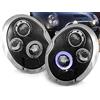 GV-ZONE Fari compatibili con Bmw Mini Cooper 2001 2002 2003 2004 2005 2006 GV-1351 Luci Anteriori Fari Auto Fari Driver e Passeggero Side Set Completo Faro Montaggio Angel Eyes Nero