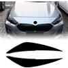 KUBYMOTO Rivestimento per palpebre per paraurti anteriore per auto, per BMW Serie 2 F44 2020-2024 nero lucido/effetto fibra di carbonio