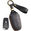 Rondrive Custodia in Pelle per Chiave Compatibile con Ford Explorer EV 2026 Bronco Ecosport S-Max, Custodia per Chiave Auto per VW Amarok Transporter T7, Taschino per Chiave, Protezione per Chiave, 3