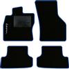 QUEMAR Tappetini Auto compatibili con Seat Leon IV KL anche eTSI dal 2020/ Kit Tappeti Moquette e Gomma su Misura (Set 2 Anter.+ 2 Poster.) / Ricami e Colori Personalizzati (1 Ricamo, Bordo Blu)