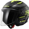 LS2, Casco Moto Jet AIRFLOW II Brush black yellow, XS