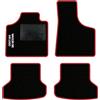 QUEMAR Tappetini Auto compatibili con Audi A3 8P 8PA e Cabrio 2003-2012/ Kit Tappeti Moquette e Gomma su Misura (Set 2 Anteriori +2 Poster.)/ Ricami e Colori Personalizzati (Bordo Rosso, 1 Ricamo)