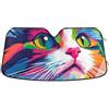 Generic Parasole per auto carino colorato gatto parabrezza divertente personalizzato pieghevole auto ombra per parabrezza anteriore stampa animale L, 144,8 x 80 cm