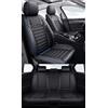 NOBQUA Coprisedili Auto Universali per 5 Posti in Vera Pelle-Compatibili con Ford Puma Focus Fiesta Kuga (Escape) Mondeo - Impermeabili, Antiscivolo-Set Completo per SUV e Berlina