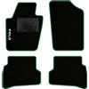 QUEMAR Tappetini Auto compatibili con Polo V 2009-2017 (6R - 6C) / Kit Tappeti Moquette e Gomma su Misura (Set 2 Anteriori + 2 Posteriori) / Ricami e Colori Personalizzati (1 Ricamo, Bordo Verde)