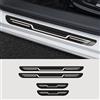 Ventoluxl 4 Pezzi Battitacco in Acciaio Inox per Fiat Panda II (169) 2003-2012, Inossidabile Battitacco per Auto strisce di pedale di benvenuto(Black brushed look)