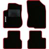 QUEMAR Tappetini Auto per Peugeot 2008 I, Bordo Rosso, 1 Ricamo | 2013-2019 / Kit Tappeti Moquette e Gomma su Misura / Set 2 Anteriori + 2 Posteriori / Ricami e Colori Personalizzati